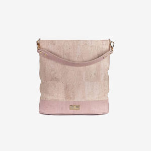 Frontansicht JANA Shopper Tasche in beige rosé aus nachhaltig produziertem Kork von Jorge Carmo